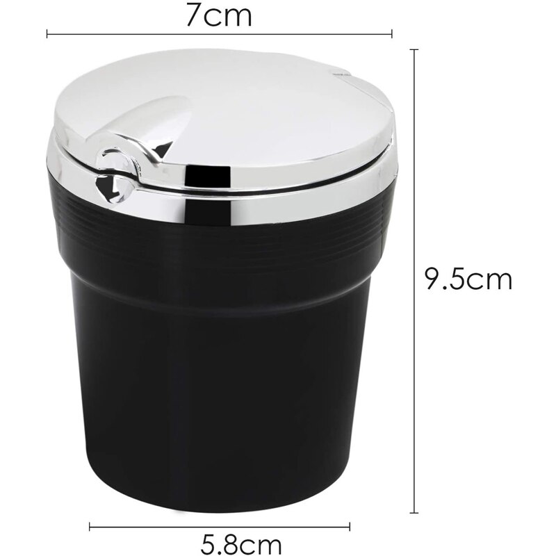 Car Ashtray with Lid - Portable Travel Car Ashtray Self-Extinguishing - Made of Fire Resistant Plastic