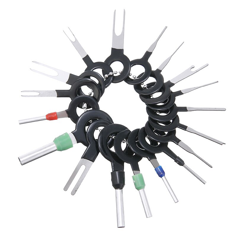 100 stk pin ejektor wire kit ekstraktor auto terminal fjernelse stik sæt pick stik crimp pin tilbage nål