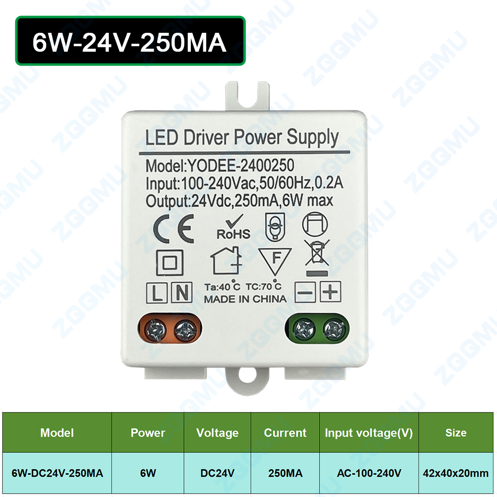 DC12V 24V 3W 6W 10W 12W LED Power Supply Driver Lighting Transformers for LED Strip Lights Power Supply Adapter: Rose Red / 230 V