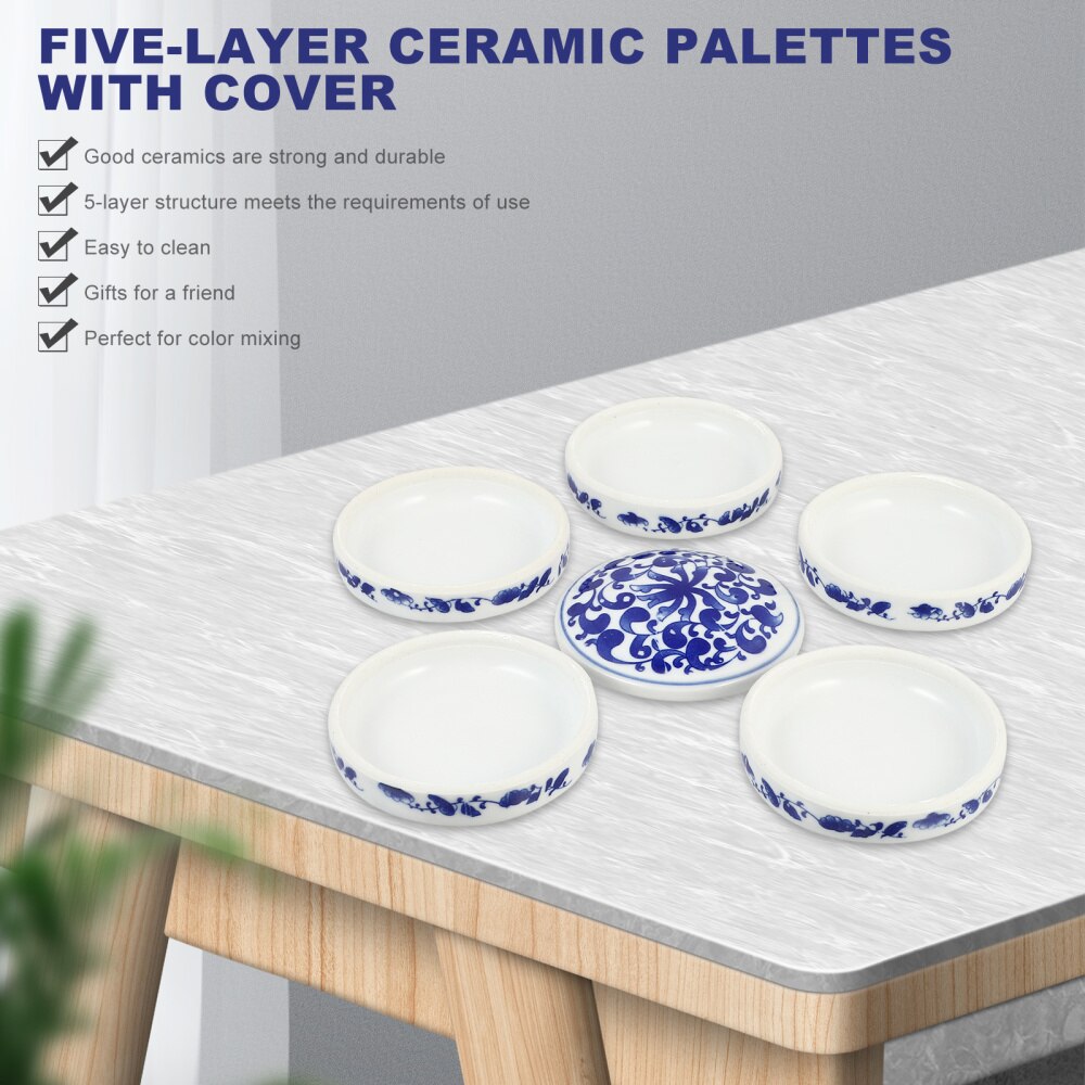 1 Set Art Schilderen Kleur Mengen Lade Keramische Pallets Aquarel Pigment Lade