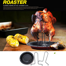 Kip Eend Houder Rack Grill Stand Roosteren Voor Bbq Rib Non Stick Carbon Staal Koolstofstaal Gegrilde Kip plaat