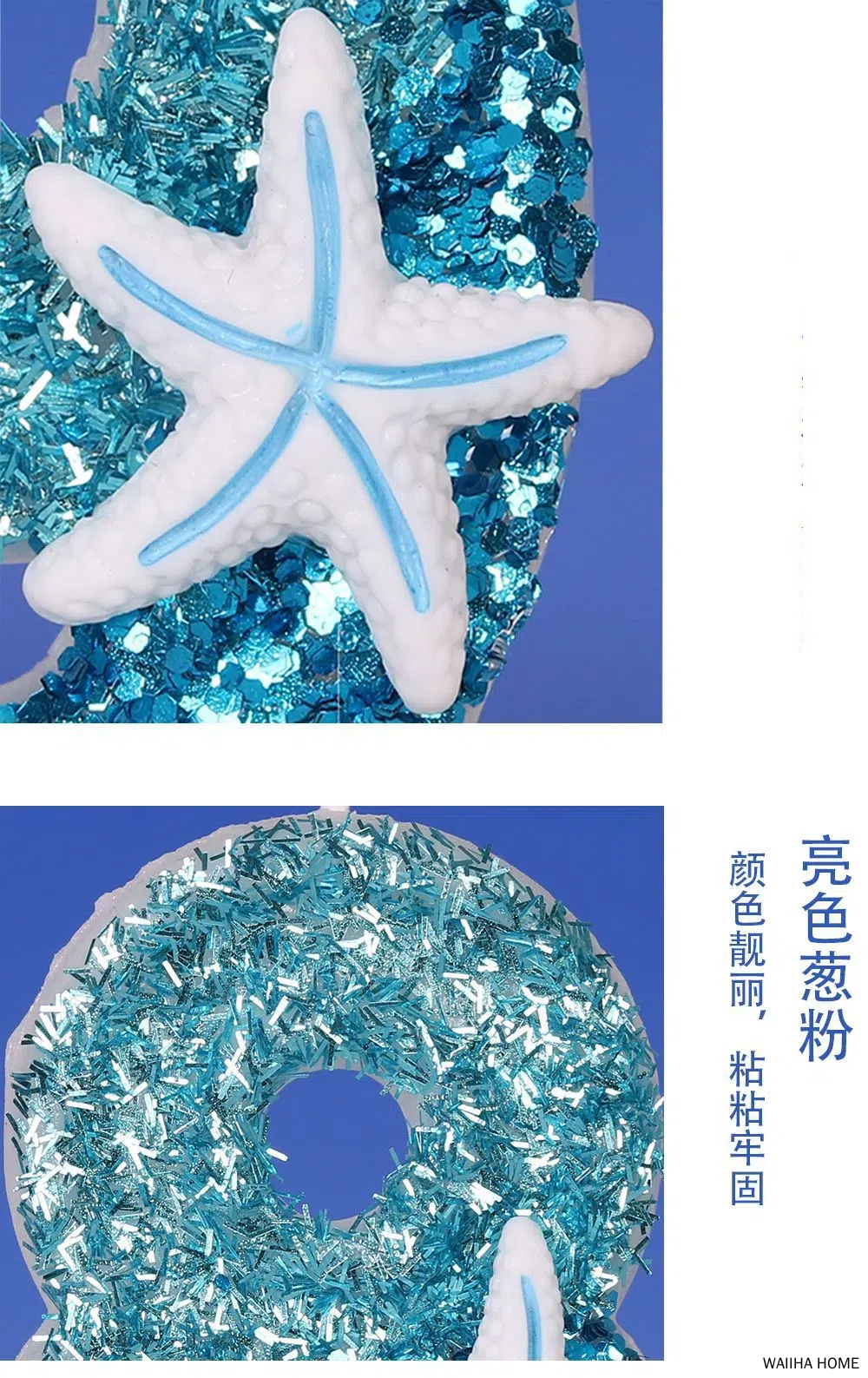 Bougies d'anniversaire bleues à paillettes de 0 à 9, flocon de neige bleu, décoration de gâteau pour fête d'anniversaire pour enfants filles, fournitures de décoration