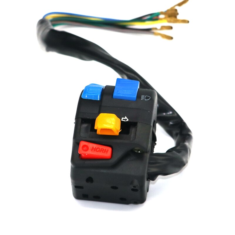 LMoDri, interruptor multifunción para motocicleta de 22mm, manillar Dirt Bike ATV, interruptores de cinco funciones de encendido/apagado para Indicador de bocina de luz delantera