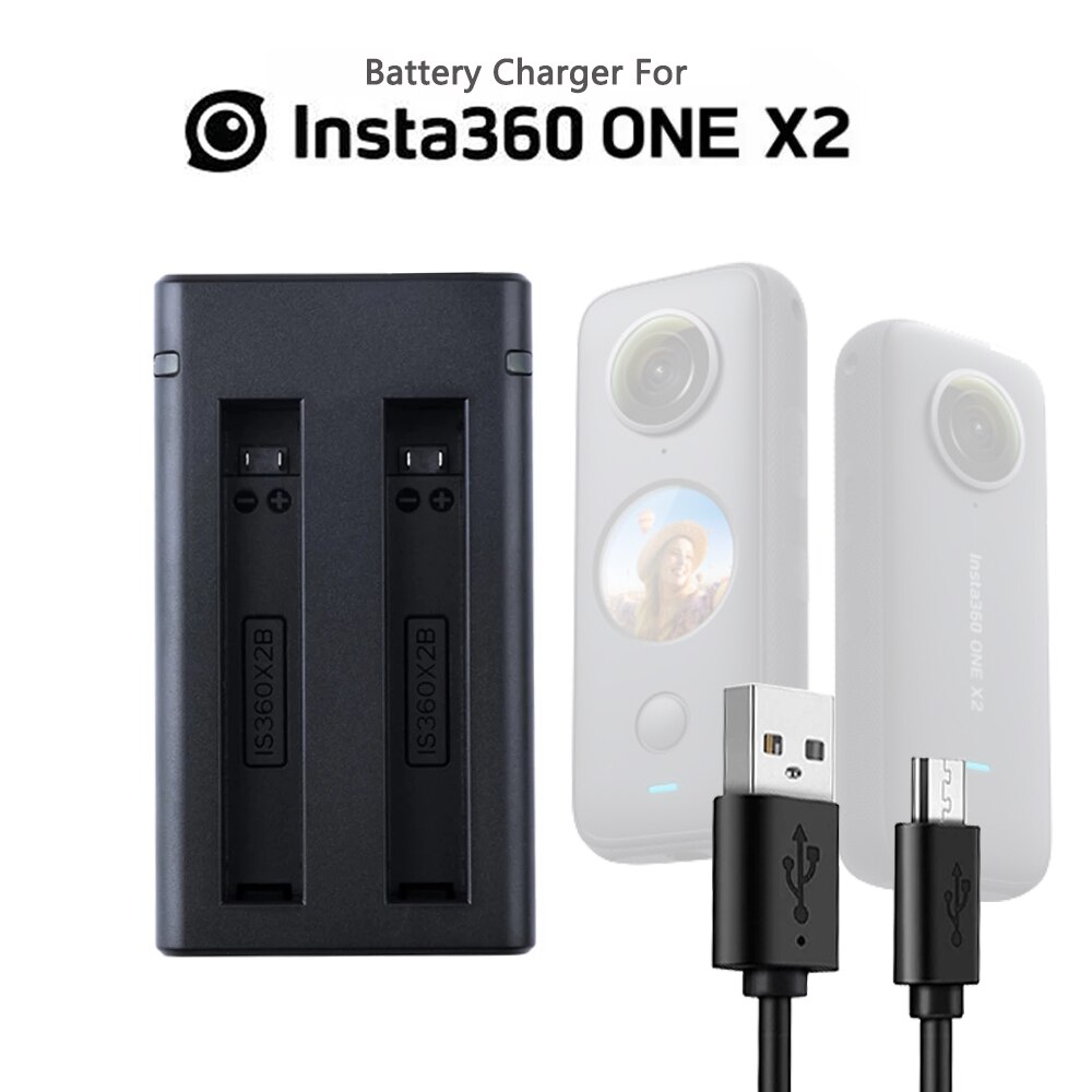 Batteria Di Ricambio (Confezione Da 2) E Doppio Caricatore USB per Insta 360 ONE
