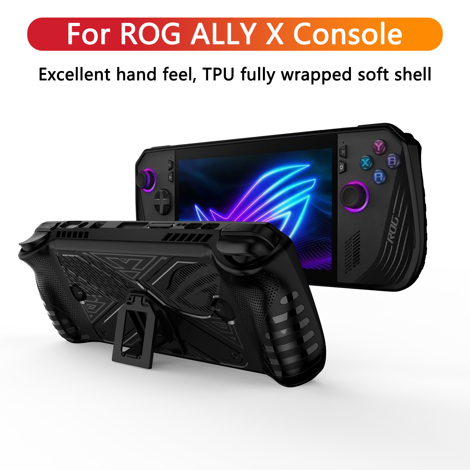 Pour ASUS ROG Ally X étui de protection avec support coque souple en Silicone TPU housse tout compris pour ROG ally X couverture