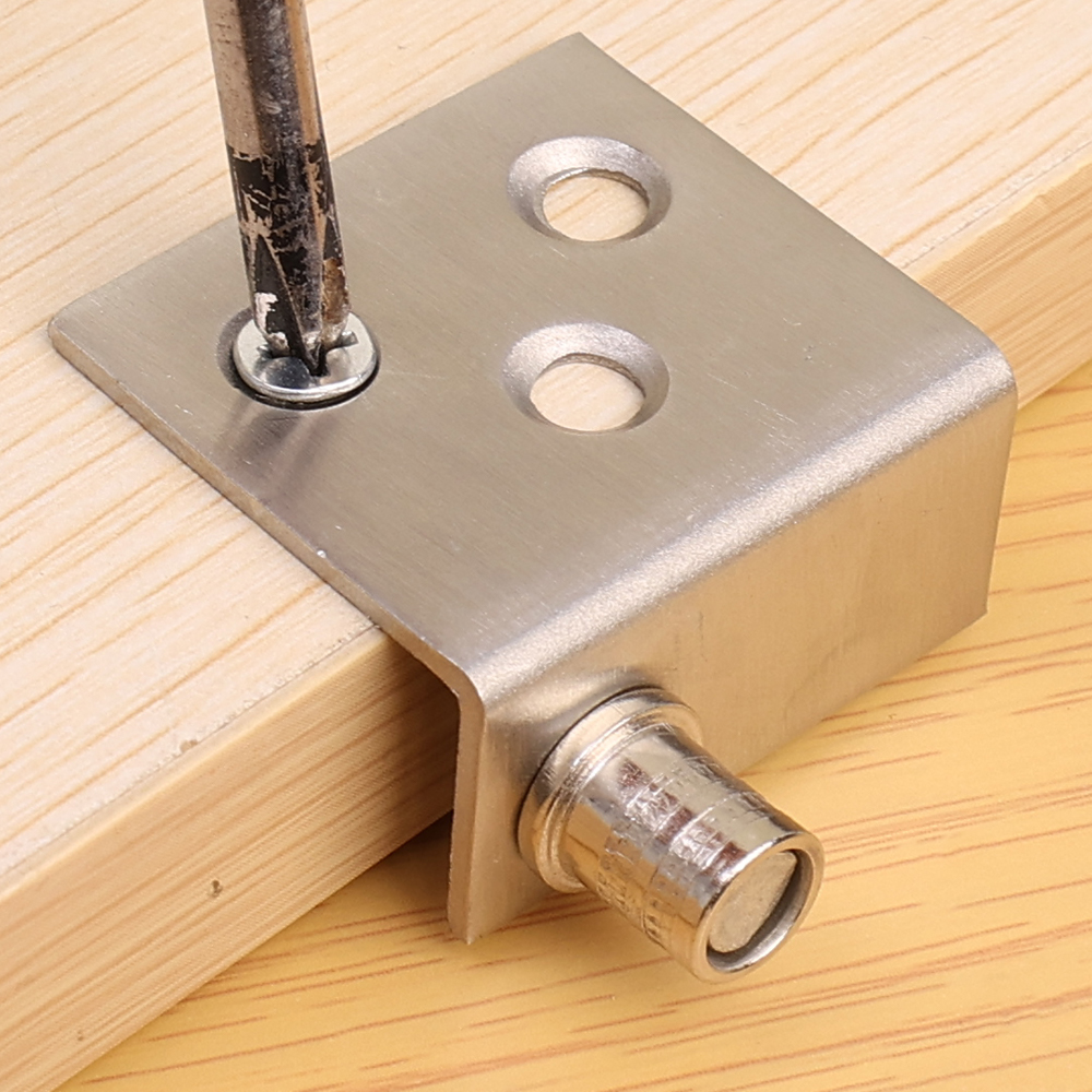 Concealed Cabinet Hinge with Screw Rotation Shaft Stainless Steel 6 Mounting Holes for Furniture Bookcase Cabinet Door Fitting