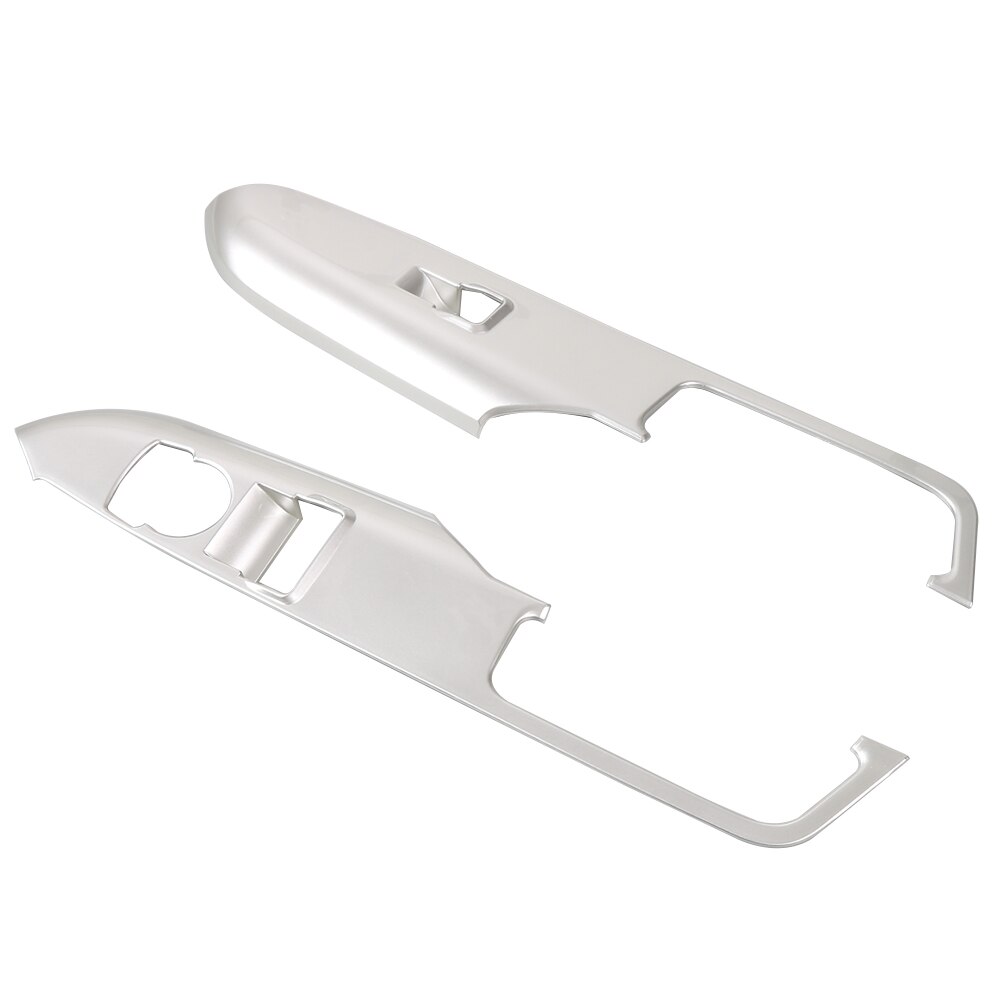 Cadre décoratif pour Ford Mustang + | Porte-accoudoir de porte de voiture bouton de commutation de fenêtre, cadre décoratif pour Ford Mustang +: Silver