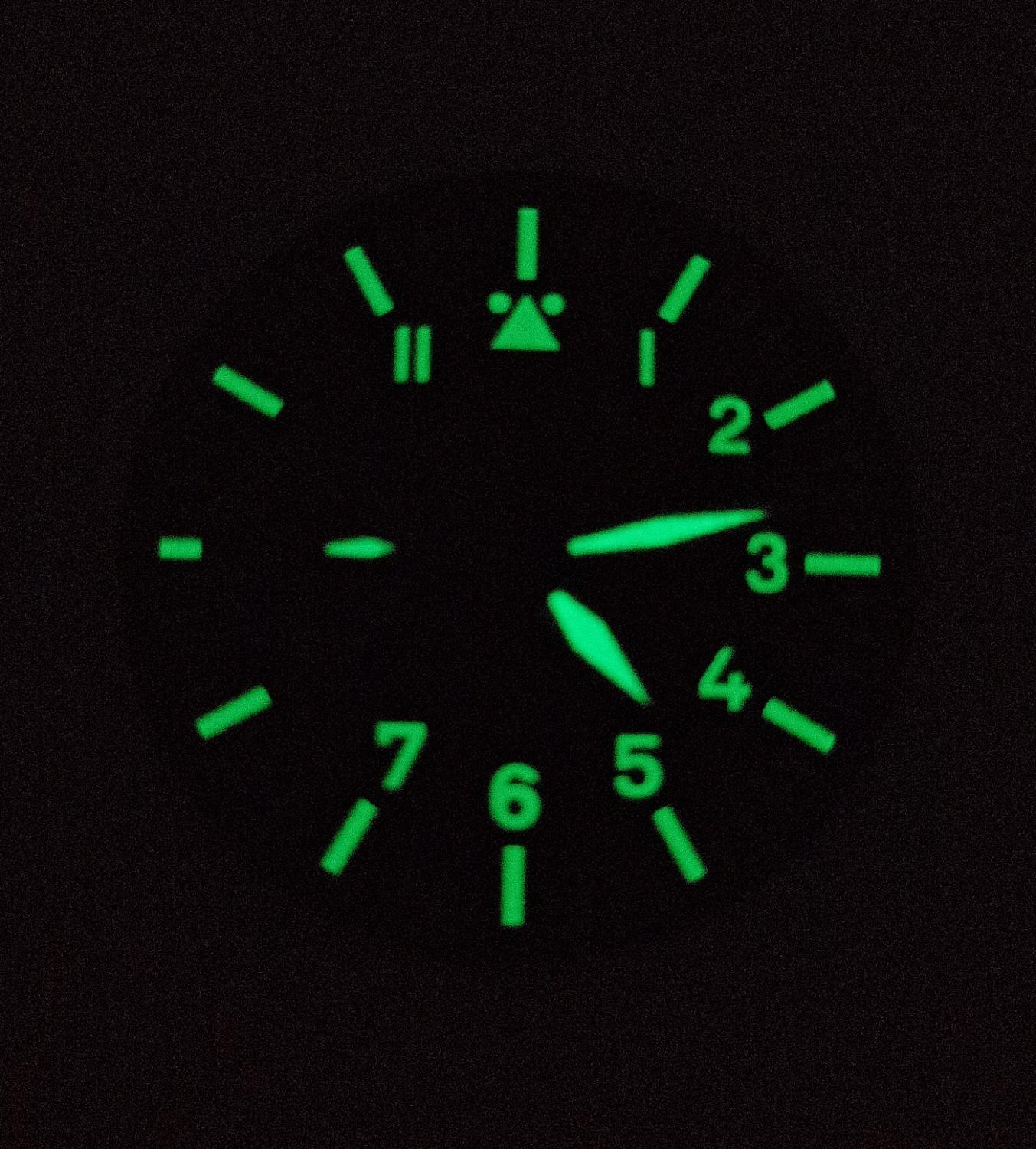 Montre homme partie pour remontage manuel mouvement mouette 3600 Eta 6497 noir boîtier et veilleuse cadran heure aiguille Total