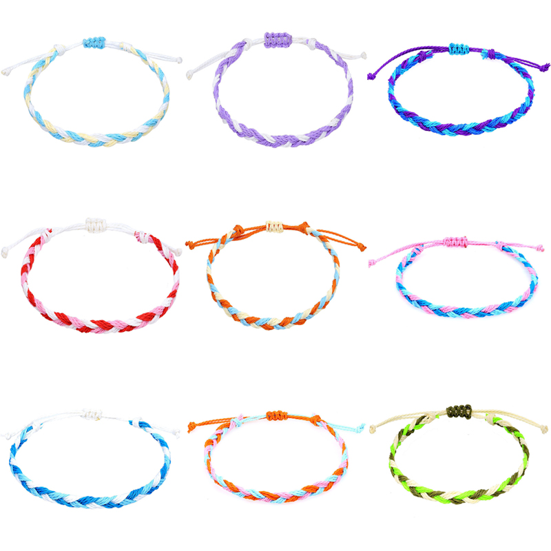 Boho Vrouwen Mannen Vriendschap Geluk Strand Weven Armbanden Draad Knopen Geweven Gevlochten Touw Geweven Handband Etnische Sieraden Mode