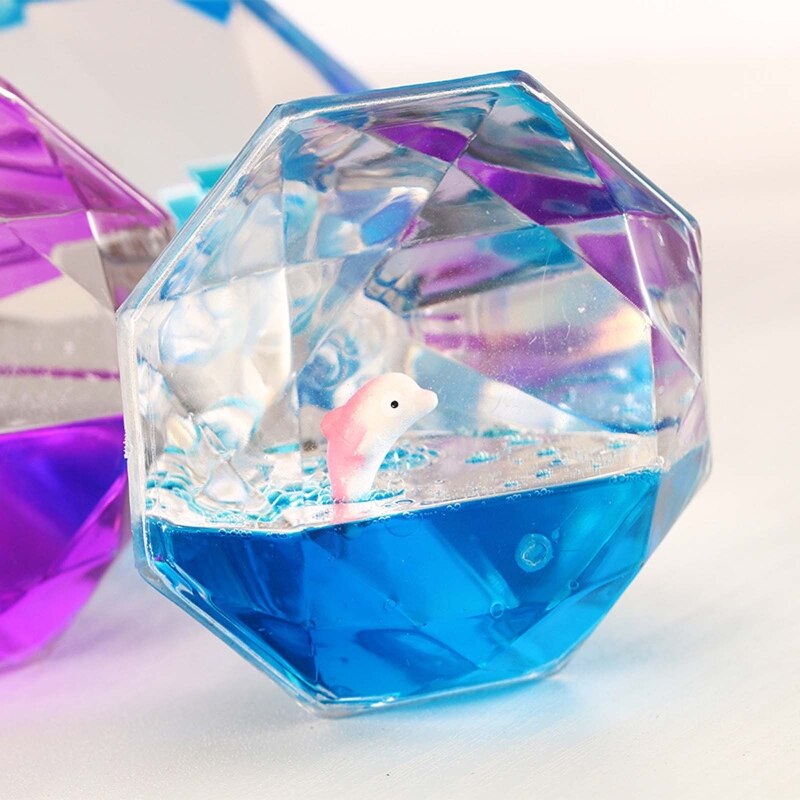 Diamentowy kształt pływający płynny ruch Bubbler regulator czasowy zwierzęcy olej klepsydra zabawka na biurko 23GD