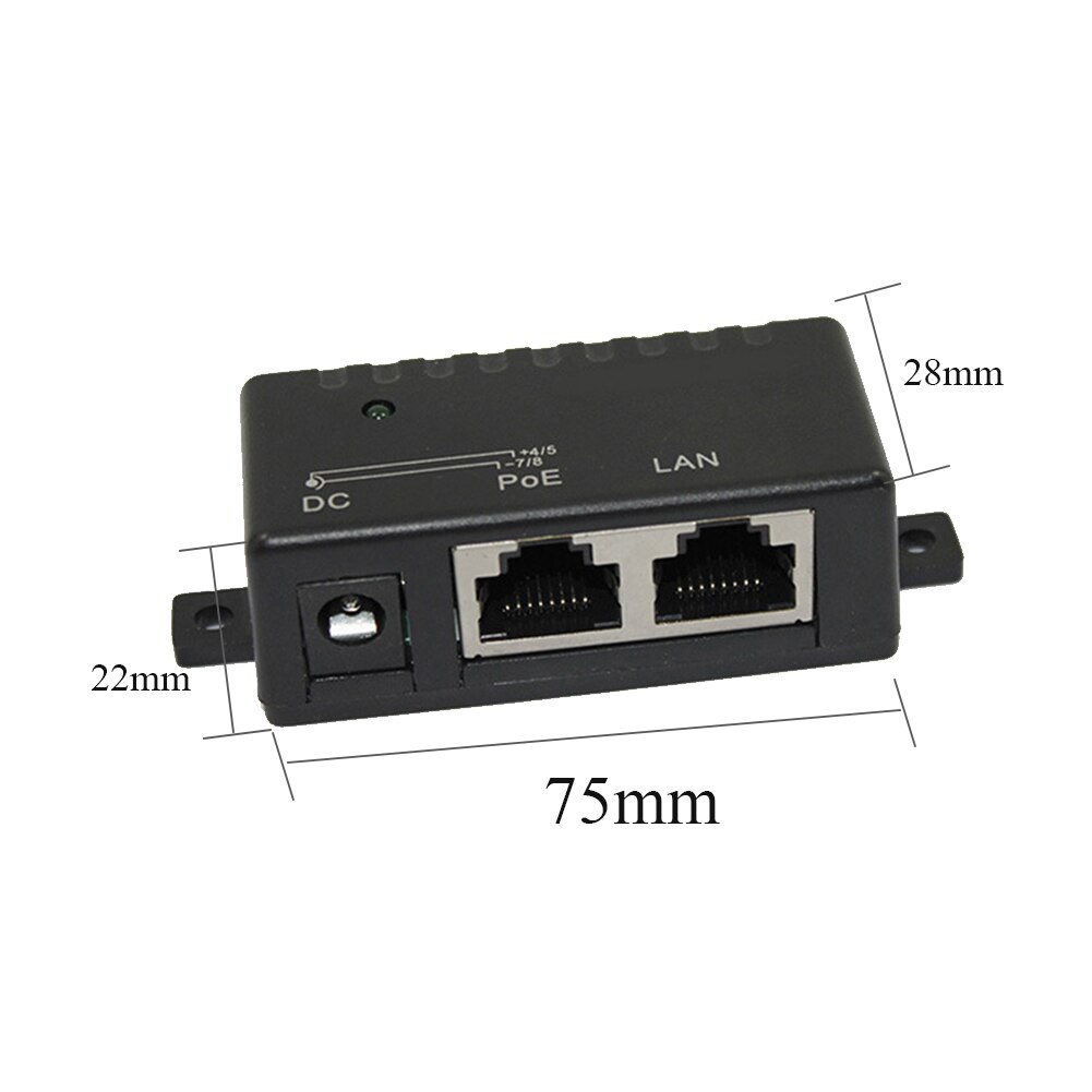 Home Passive Phone POE Injector Electrical Wireless Netwrok Power Supply Ethernet Adapter Portable Protection IP Camera Black