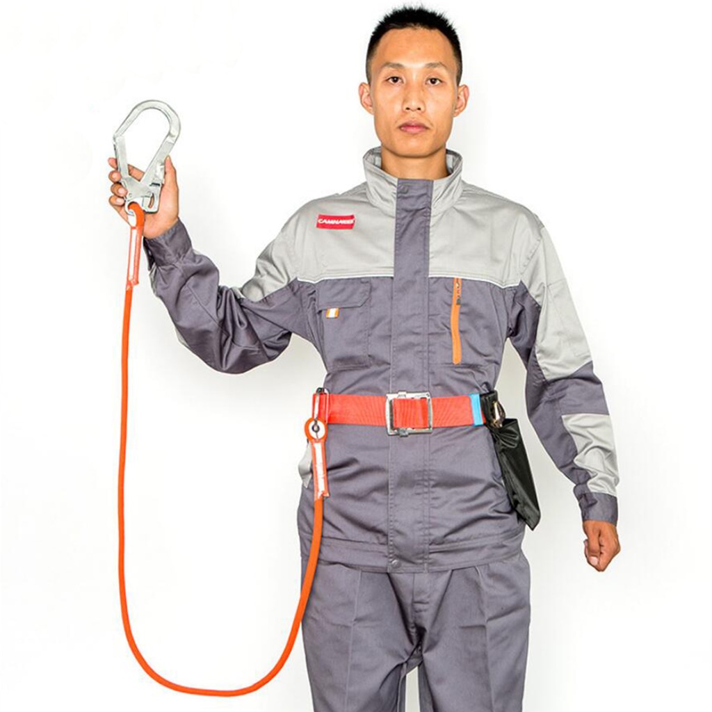 1 Pc Rock Tree Climbing Rappelling Harness Safety Rope Belt with Carabiner, Strong Pull and Good Firmness Climbing Accessories