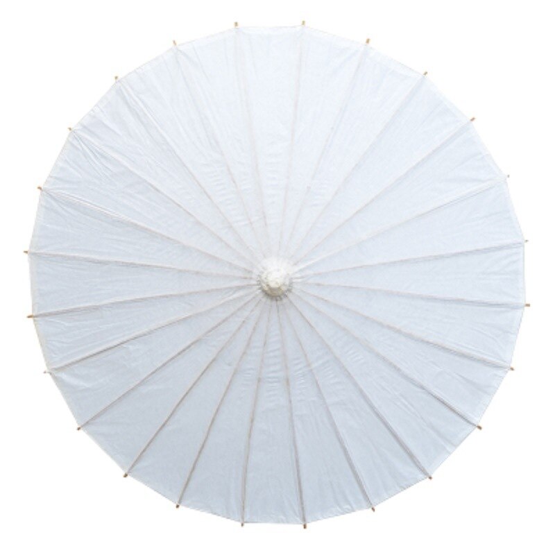 Sombrilla de papel de color chino para baile tradicional de China, paraguas de papel blanco DIY, pintura a mano, suministros de , 40CM, 1 Uds.: 40CM white