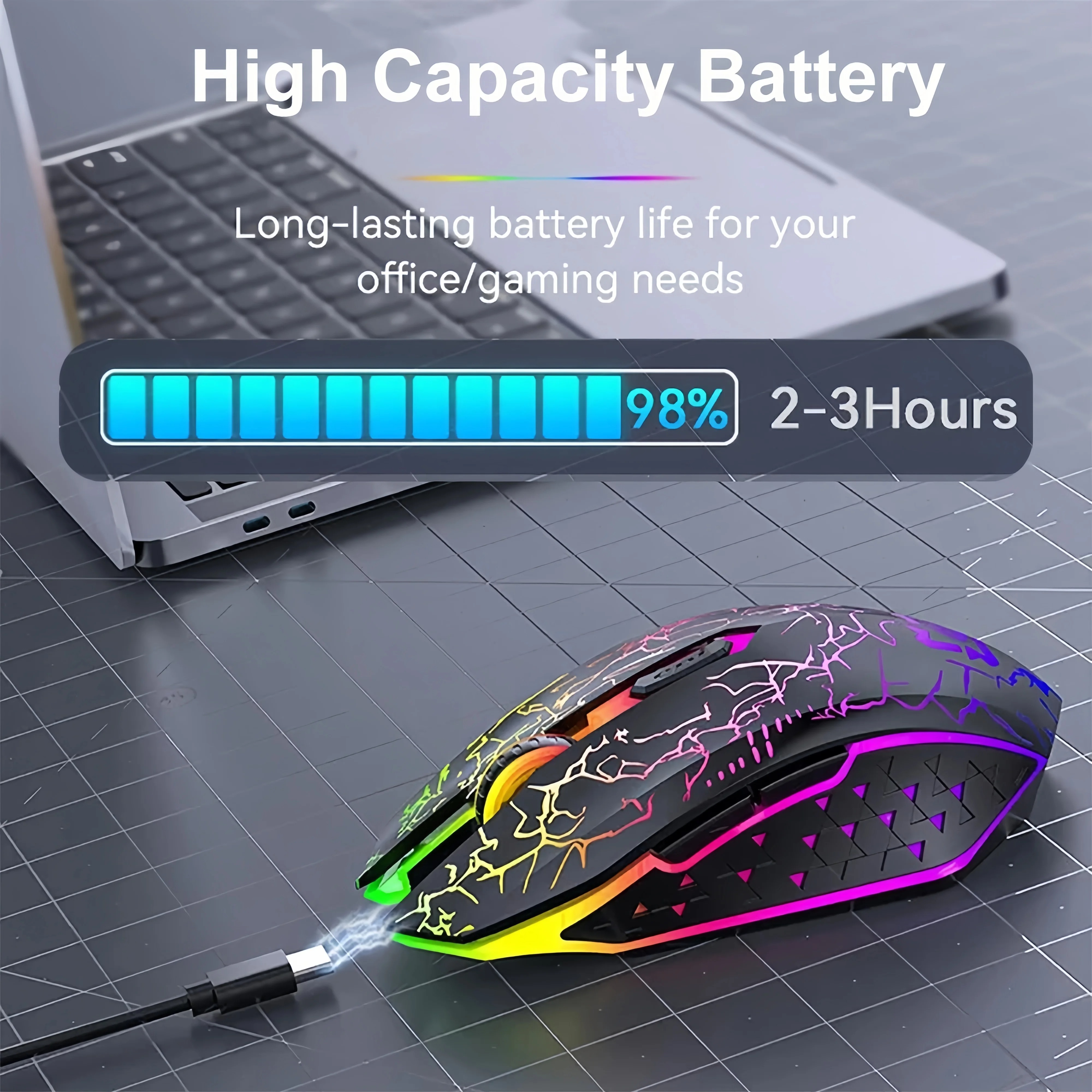 Drahtlose Maus Bluetooth 2,4G Dual-modus Wiederaufladbare Maus RGB Hintergrundbeleuchtung E-Sport 800-1200-1600 DPI Mäuse für PC Laptop Macbook