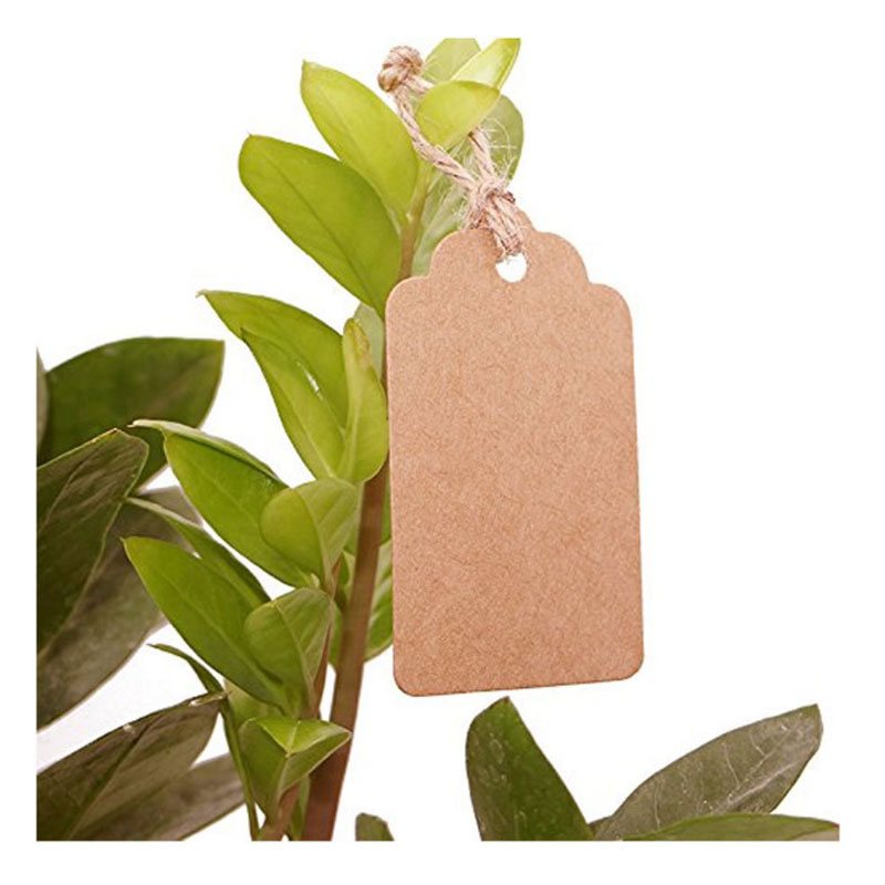 100 st 2*4cm lager kraftpapper hängetiketter bokmärke bröllop jul pilgrimsmussla etikett tomt bagage event & festtillbehör