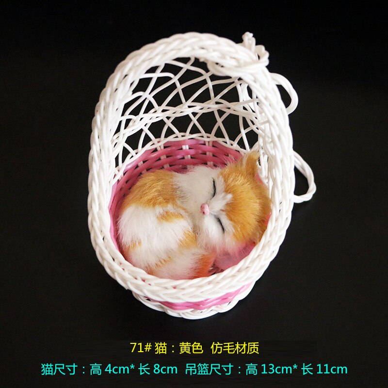 Cesta colgante con forma de gato de simulación, artesanía de juguete de felpa, juguetes blandos de para estudiantes y niños, decoración para de vacaciones, peluches de vocalización: 13
