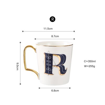 EWAYS – tasse à café en porcelaine avec poignée dorée, pour Couple, avec lettres créatives, d'anniversaire et de mariage: 14