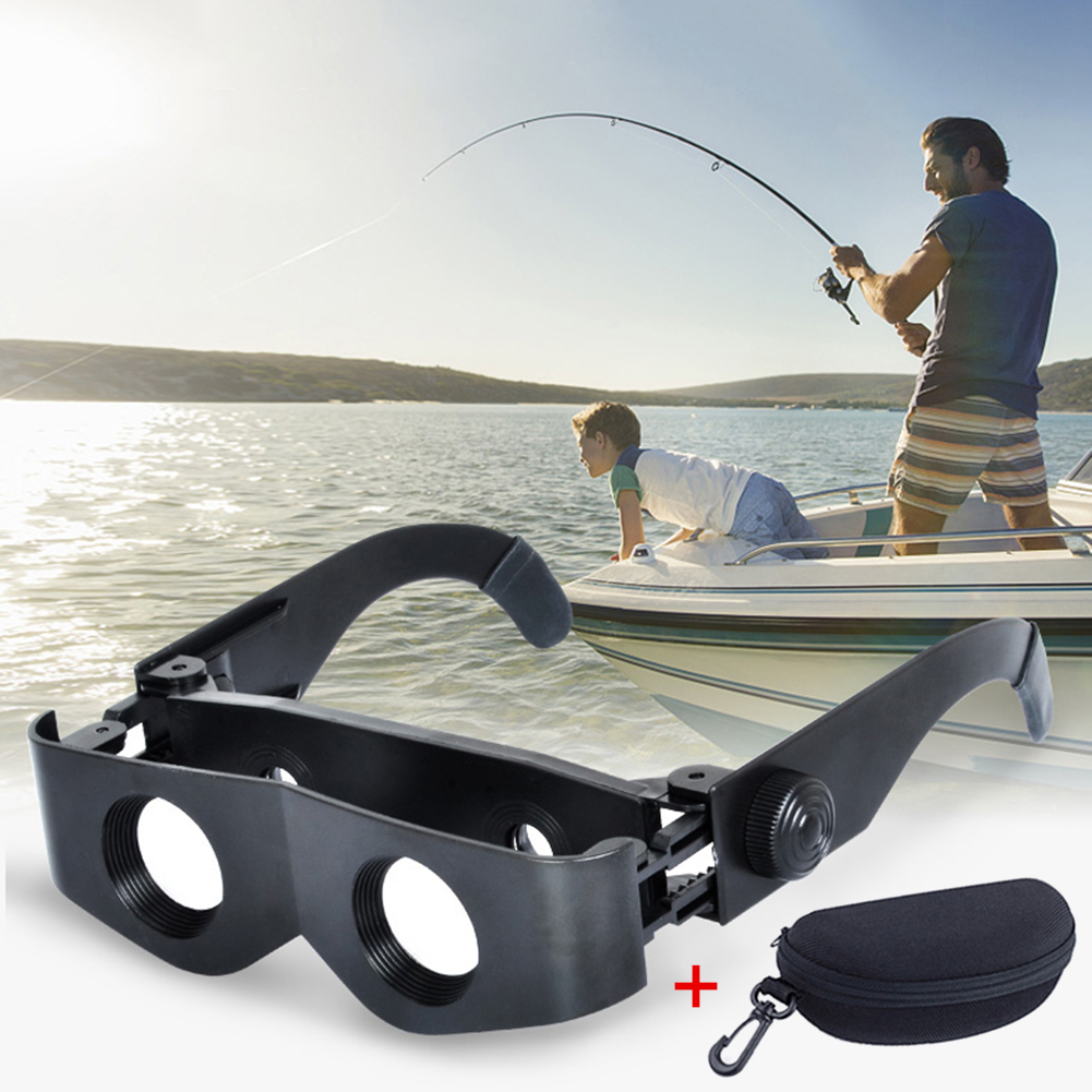 Portable Fishing Telescope Glasses Style Binoculars 6X Magnifier Adjustable Eyewear with Storage Case