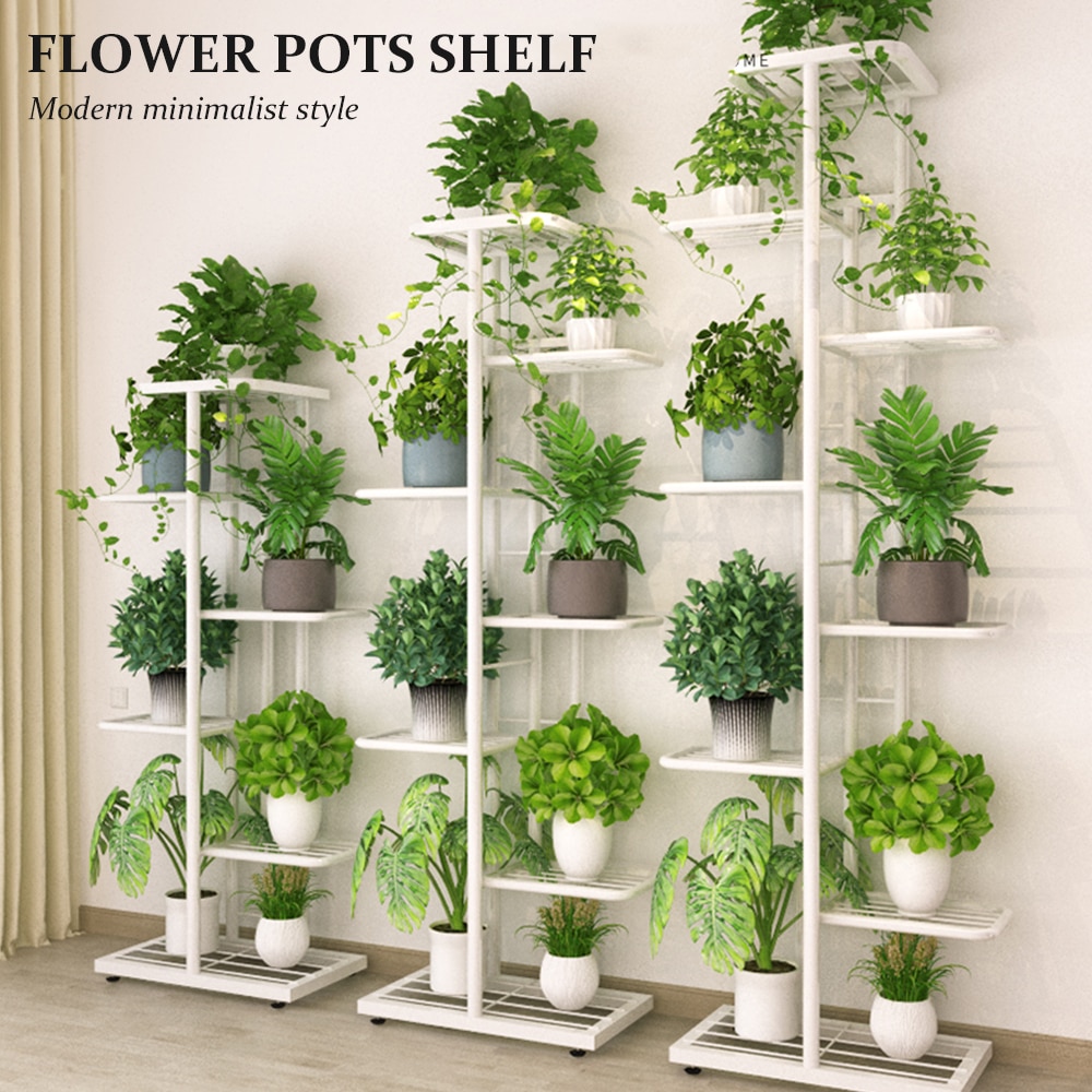 4 tier 5 potteplante stativ blomsterpotter rack displayhylde hjemmedekoration potte stige opbevaring reol rack til potteplanter