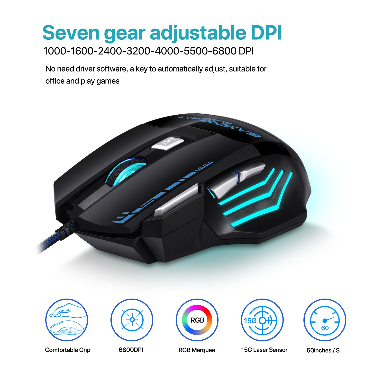 USB Wired LED Keyboard Mouse Kit Ergonomic Backlight Gaming Mouse Keyboard Set Gamer Laptop Computer Mouse For Home Gamer Set