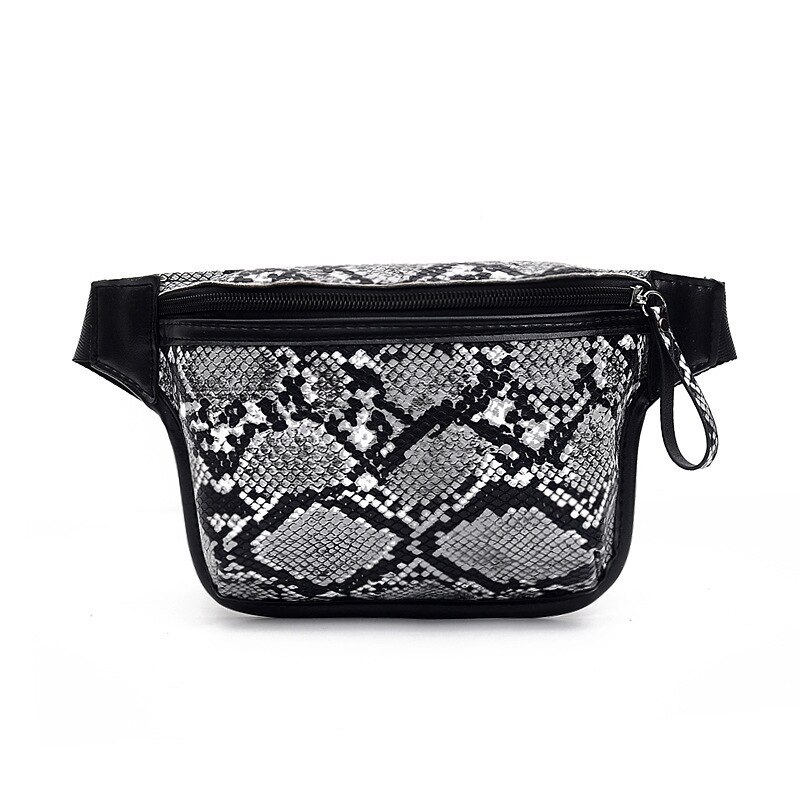 Riñonera con patrón de pitón para mujer, bolso de pecho con conchas de estilo europeo y americano, para verano y otoño,