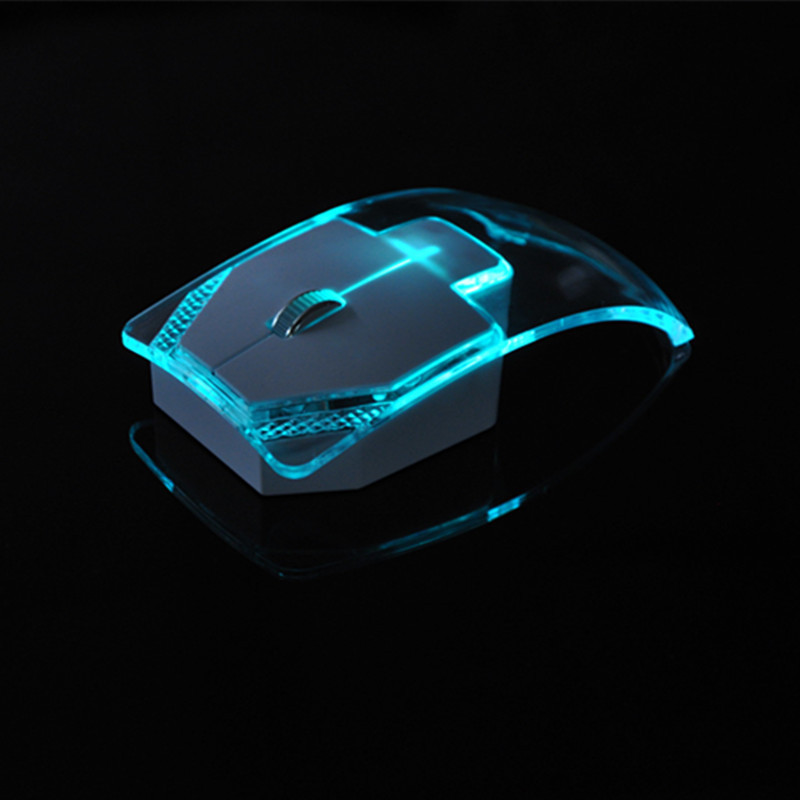 Przezroczyste kolorowe świecące myszy 2.4G bezprzewodowa ergonomia mysz optyczna myszka komputerowa dla graczy cicha mysz do laptopa Pc