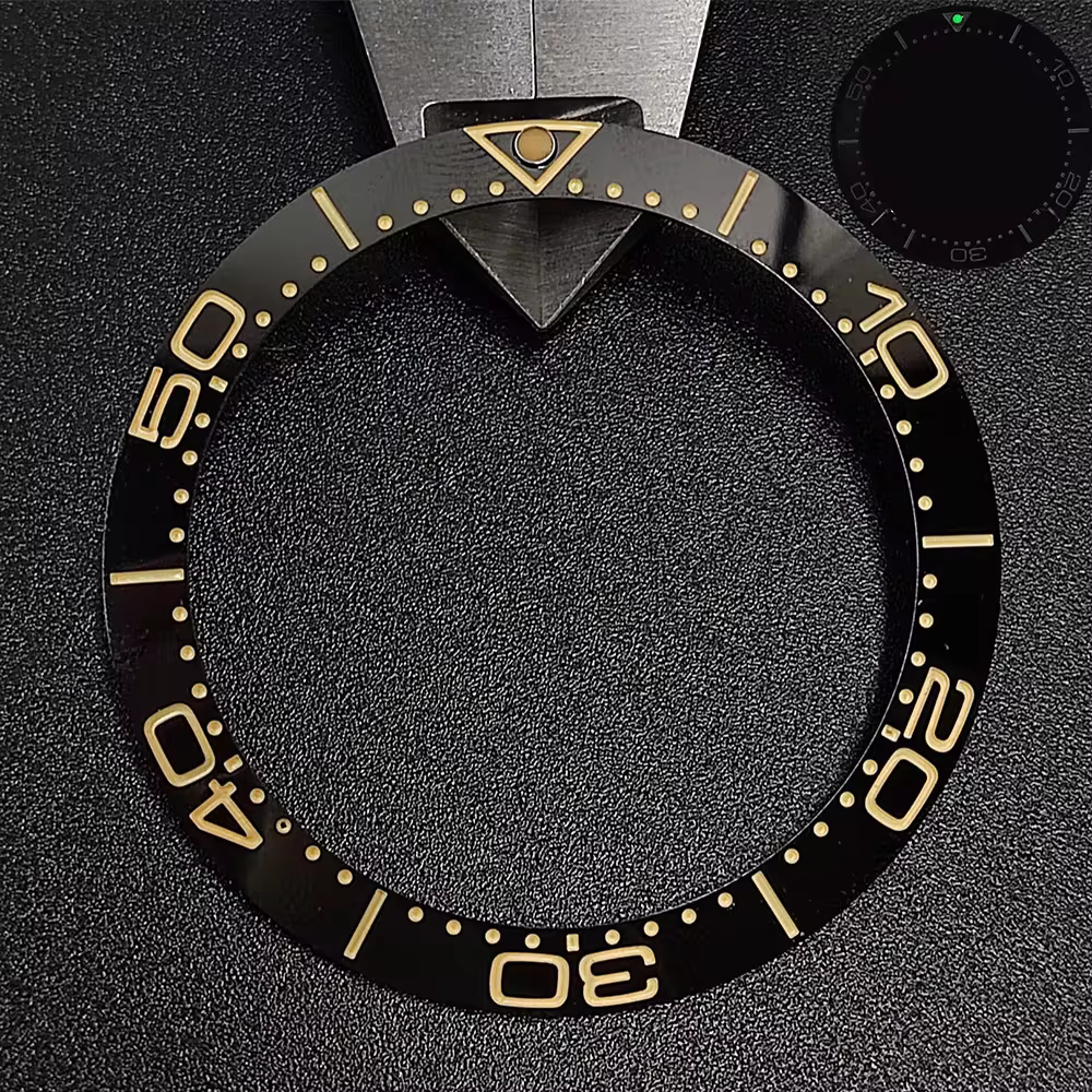 Lunetta dell'orologio 39,3 * 31,7 o 40,7 * 32,7 mm Lunetta sostitutiva Anello con inserto in ceramica inclinata Celebrità Orologio Sostituzione degli accessori: Oro