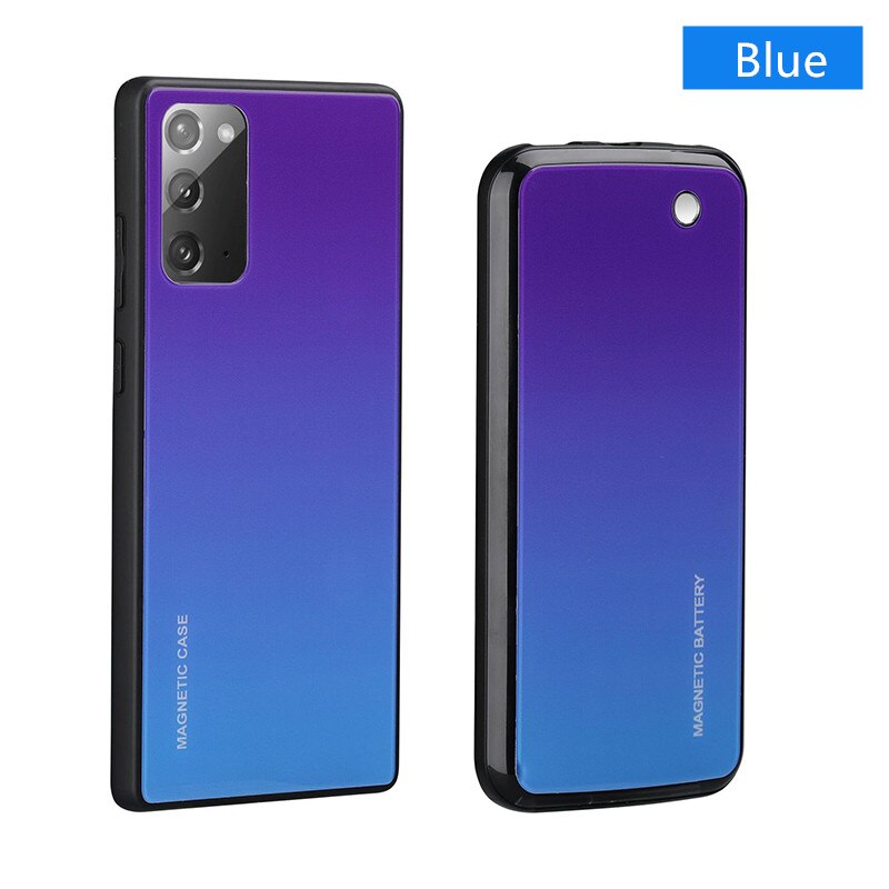 Battery Charger Case Magnetic Wireless Charger Power Bank Case for Samsung Note 20/ Note 20 Ultra Slim Phone Battery Charger: Blue  Note 20