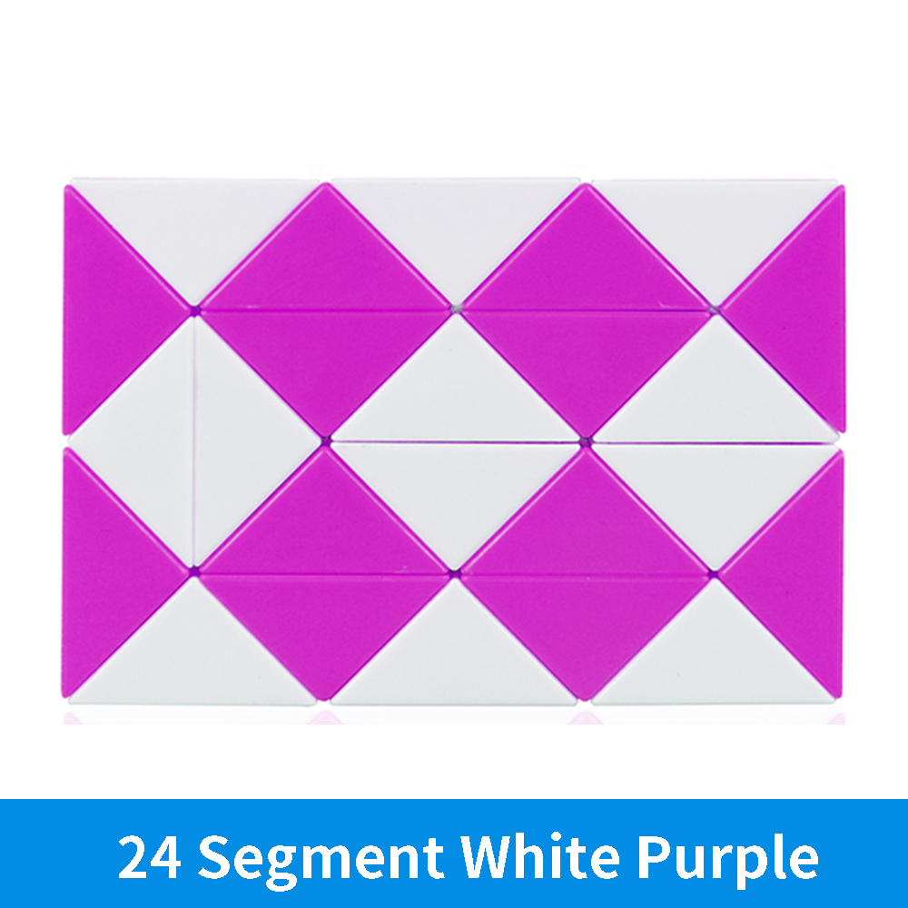 Qiyi 3D Magico Righello Cubo di 24/36/48 Segmenti Cubo Magico Serpente Torsione Cubo di Puzzle Bambino Giocattoli Educativi per I Bambini: 24 white purple