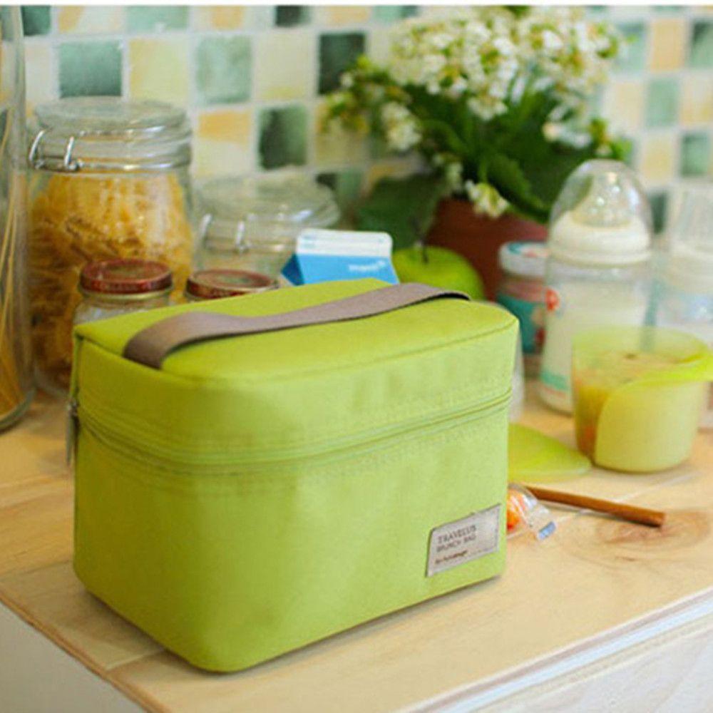 4 Kleur Kleine Draagbare Waterdichte Nylon Koeltas Lunchbox Leisure Picknick Bento Container Voedsel Thermische Zak Pouch Voor Vrouwen