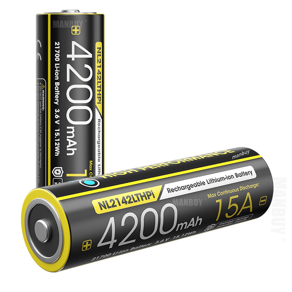 Nitecore NL2142LTHPi Low Temperature 21700 4200mAh Protected Li-ion Rechargeable Battery with FREE Flashlight