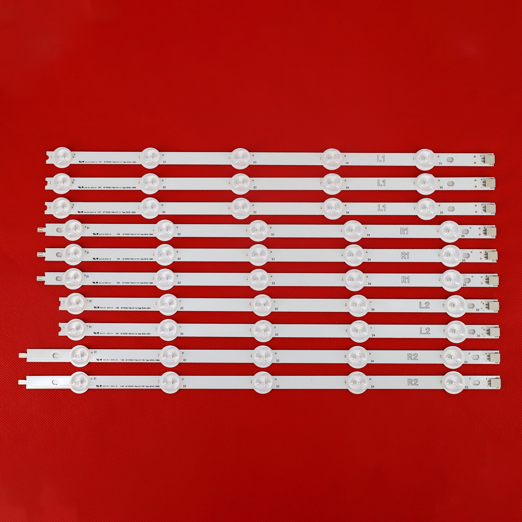 Originele) 10 Stks/set Led Backlight Strip Voor Lg 42LA620S 42LN570S 6916L-1214A 6916L-1215A 6916L-1216A 6916L-1217A
