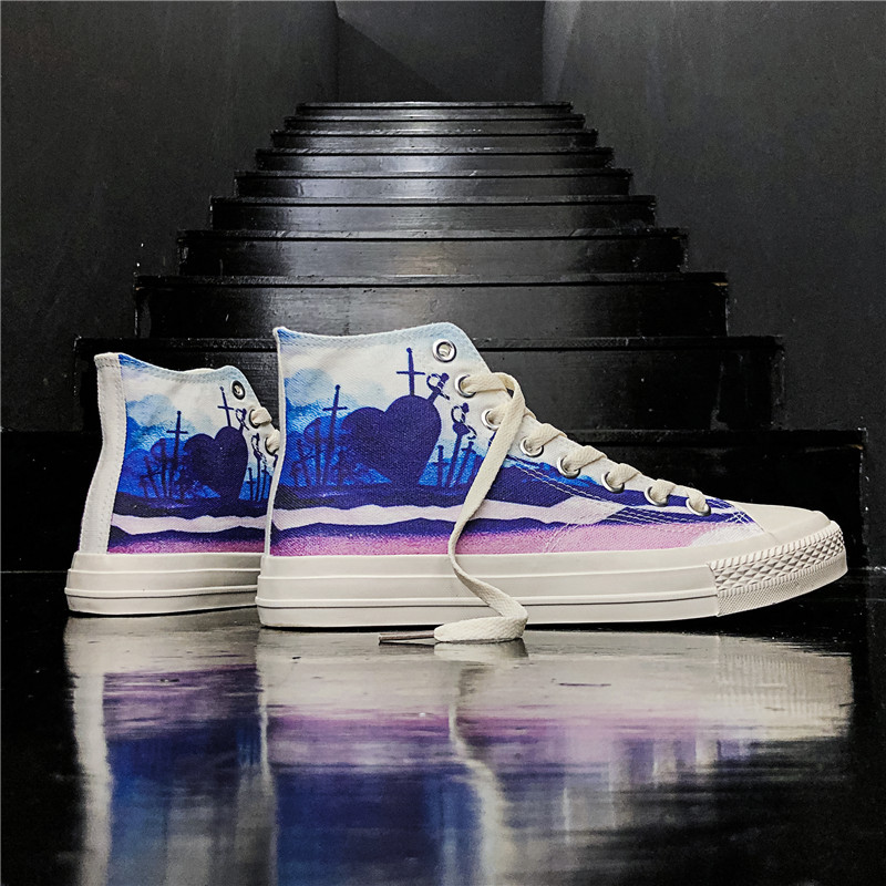 Frühling Neue Farbverlauf Camouflage Student-top Leinwand Schuhe Paar Casual Wilden Schuhe männer Flut Schuhe