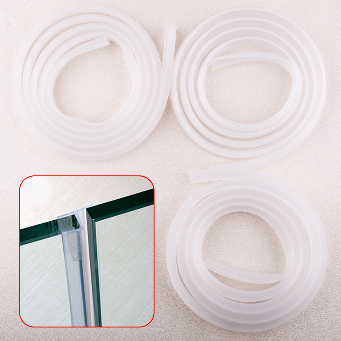 Clear 2m Rubber Silicone Bath Shower Room Screen Door Window Seal Strip Gap Curved Flat 0.6cm/1cm/1.2cm