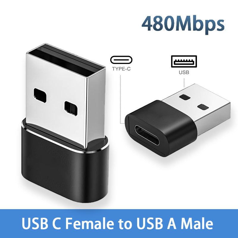 USB Male To USB C Adapter, USB To Type C Fast Charging/Transfer and OTG Function. Compatible with IPhone15 14 13 Plu