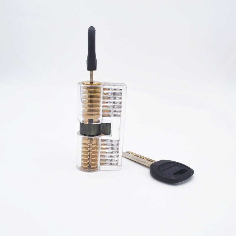 Lock Pick Set Acrylic Stainless Steel Transparent Visible Practice Cutaway Lock with 2 Keys Padlock Tool For Locksmith Supplier