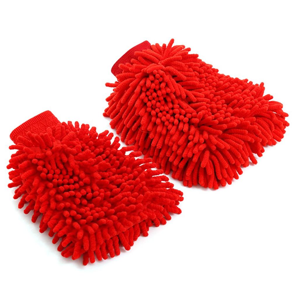 Bas prix Double face Chenille lavage de voiture laine gants de nettoyage de voiture gants de lavage de voiture outils de lavage de voiture fournitures de voiture: sky red