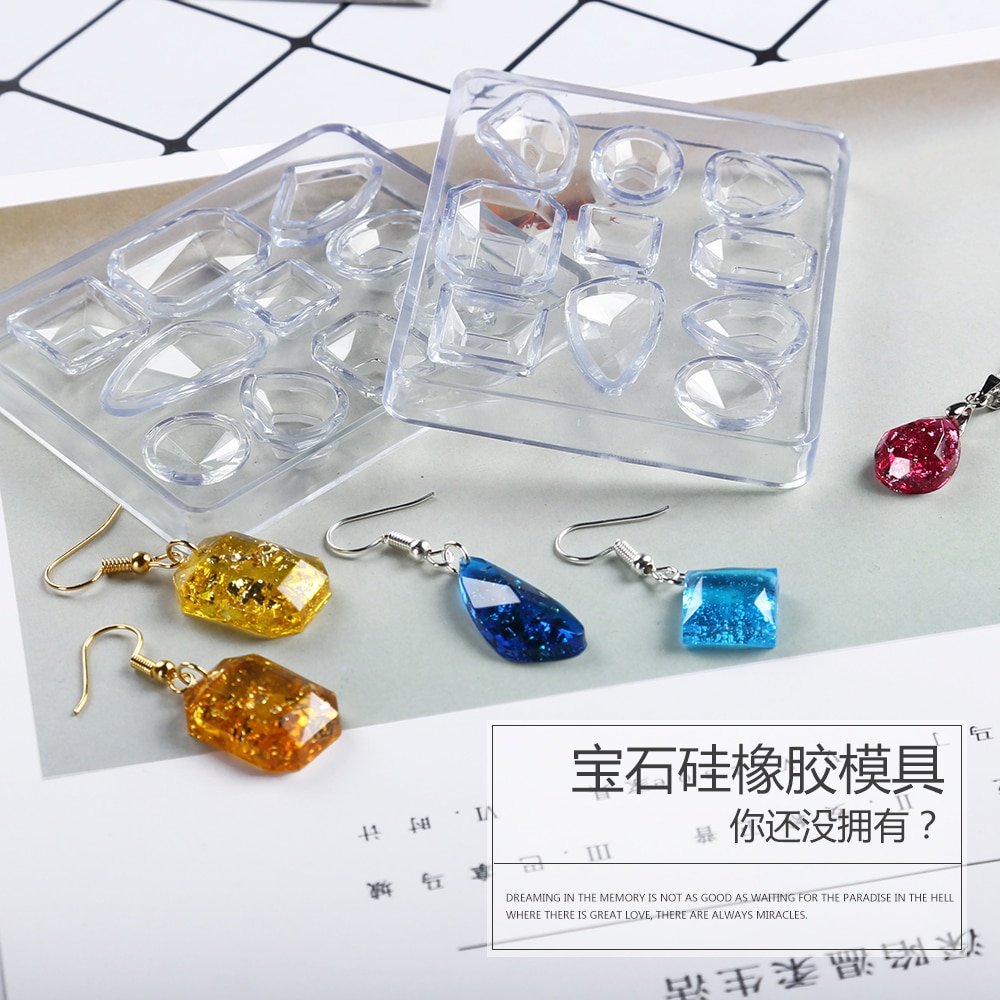 Transparent Silicone Mold Resin Necklace Uv Resin Molds for Pendant Earrings Jewelry Making Tools