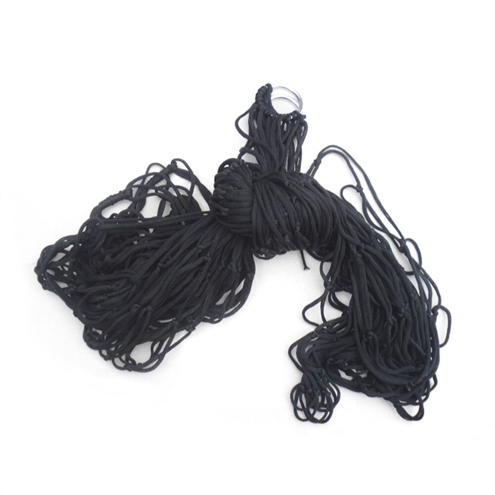 Mesh Sleeping Beds Chairs Outdoor Garden Nylon Swing Beaches Hanging Net Hammock for Household Garden Decorations: Black