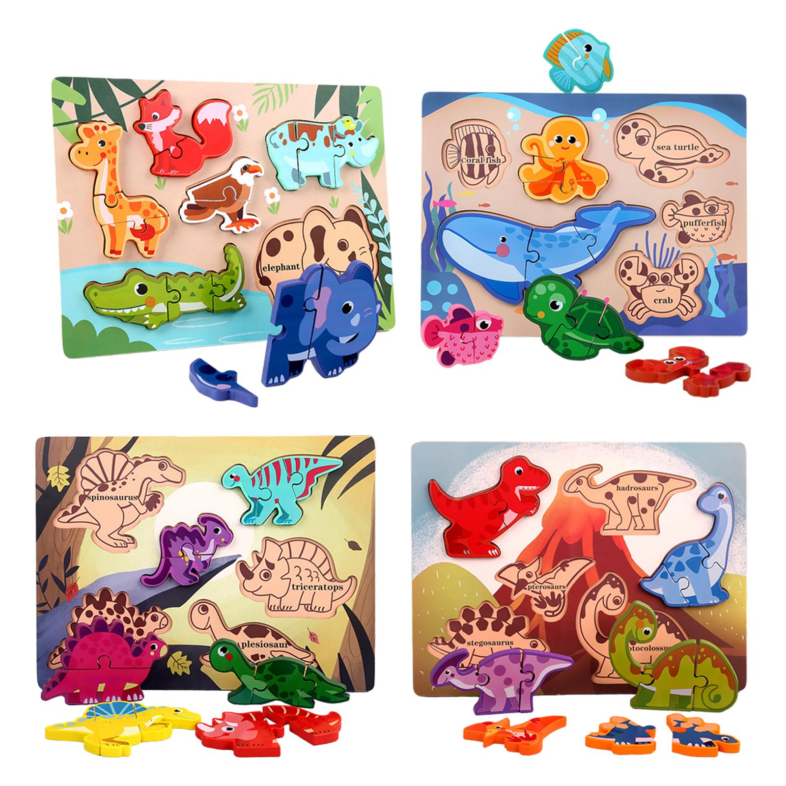 Wooden Puzzle Early Learning Cognitive Shape Matching for Toddler Children