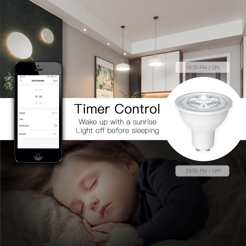 Zigbee Tuya Smart GU10 Light Bulb Spotlight RGB+CCT 90-240V 5W Dimmable Voice Control Work With Alexa Google Home Yandex Alice