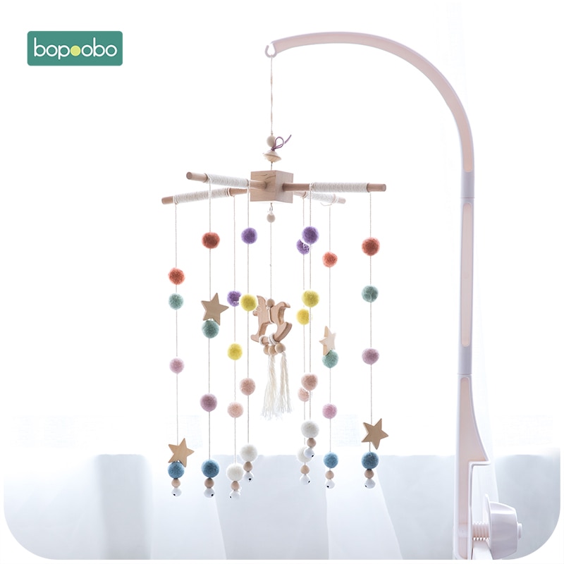 Bopoobo Baby Mobiele Opknoping Rammelaars Speelgoed Wind-Up Music Box Hanger Diy Opknoping Babybedje Mobiele Bed Bel Speelgoed houder Arm Beugel
