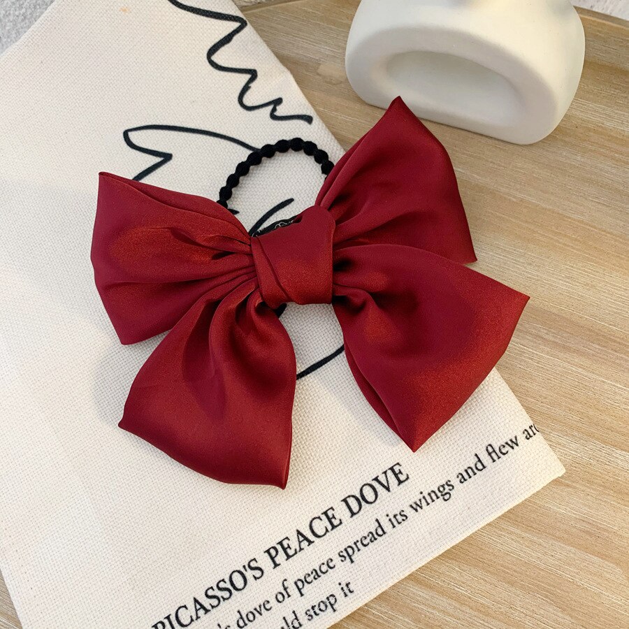 's shu xin Celebrity Style Large Bow Hair Band Lolita Red Flannel Hair Band for Tying Hair Headband South Korea Hair Accessories