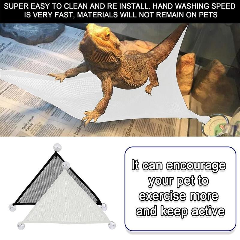 Reptile Hammock Lounger Ladder Accessories Set For Large Small Bearded Dragons Geckos Lizards Or Snakes Lizard Triangle Net 2pcs