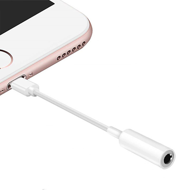 Cable adaptador de Audio de 8 pines a 3,5mm para Apple, convertidor de auriculares de iluminación a 3,5mm para IPhone 12, 11 Pro Max, XS, XR, X, 8 Plus, 7: all white