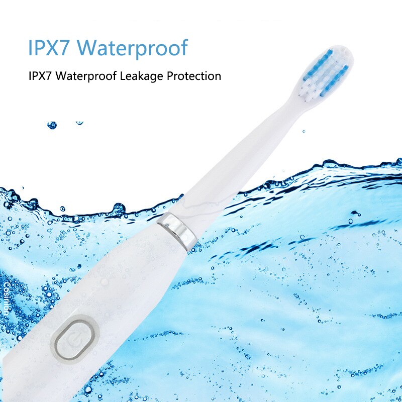 Ultrasonic Electric Toothbrush With 4PCS Replacement Brush Heads 32000 High Frequency Sonic Vibration IPX7 Waterproof Toothbrush