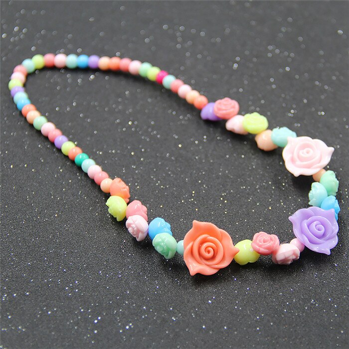 Mode Zoete Snoep Kleur Ketting Kralen Charmante Ketting Kinderen Cosplay Accessoire Roze Meisje Party Multicolor Sieraden
