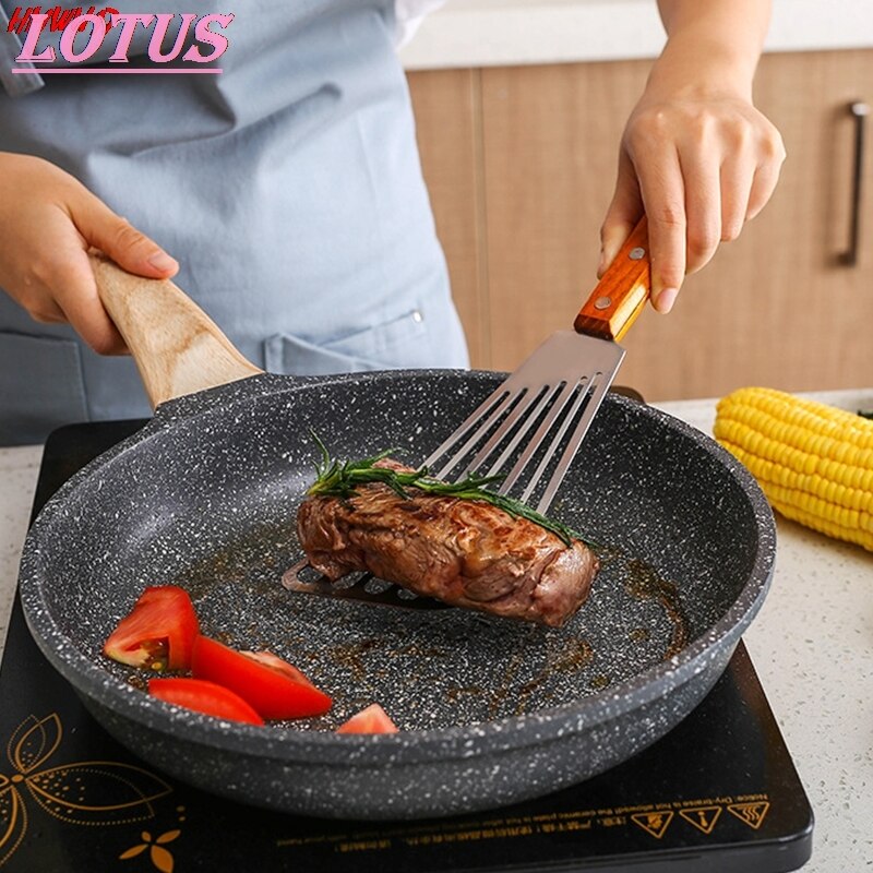 Stainless Steel Slotted Turner Fish Spatula With Wooden Handle Kitchen Tools