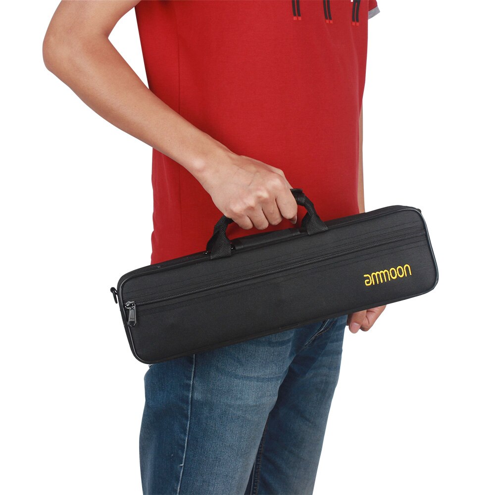 Ammoon flute case gig bag ryggsekk boks vanntett 600d skum bomullspolstring med justerbar enkelt skulderstropp