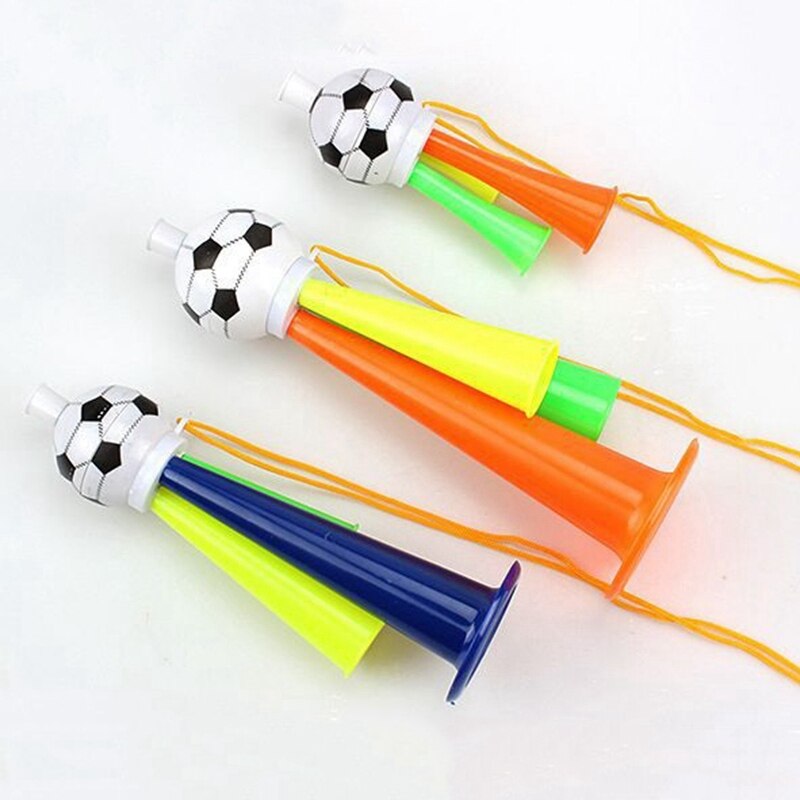 10Pcs Sport Game Trompet Speelgoed Drie Tone Vuvuzela Stadion Horens Voetbalfans Lawaaimaker Juichen Props Voor Voetbal